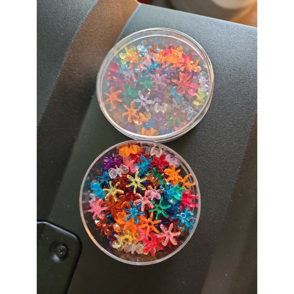 2x unique star shapes multicolored charms for beads